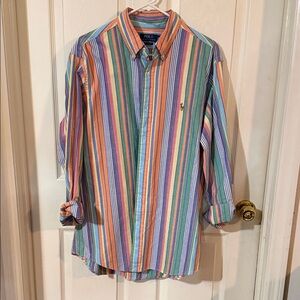 New w/o Tag Polo by Ralph Lauren Vibrant Striped Men's Shirt